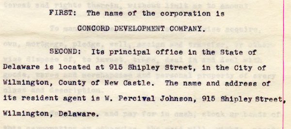 1942 Concord Development Company