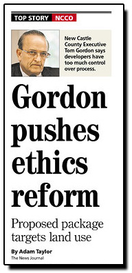 Gordon Pushes Ethics Reform